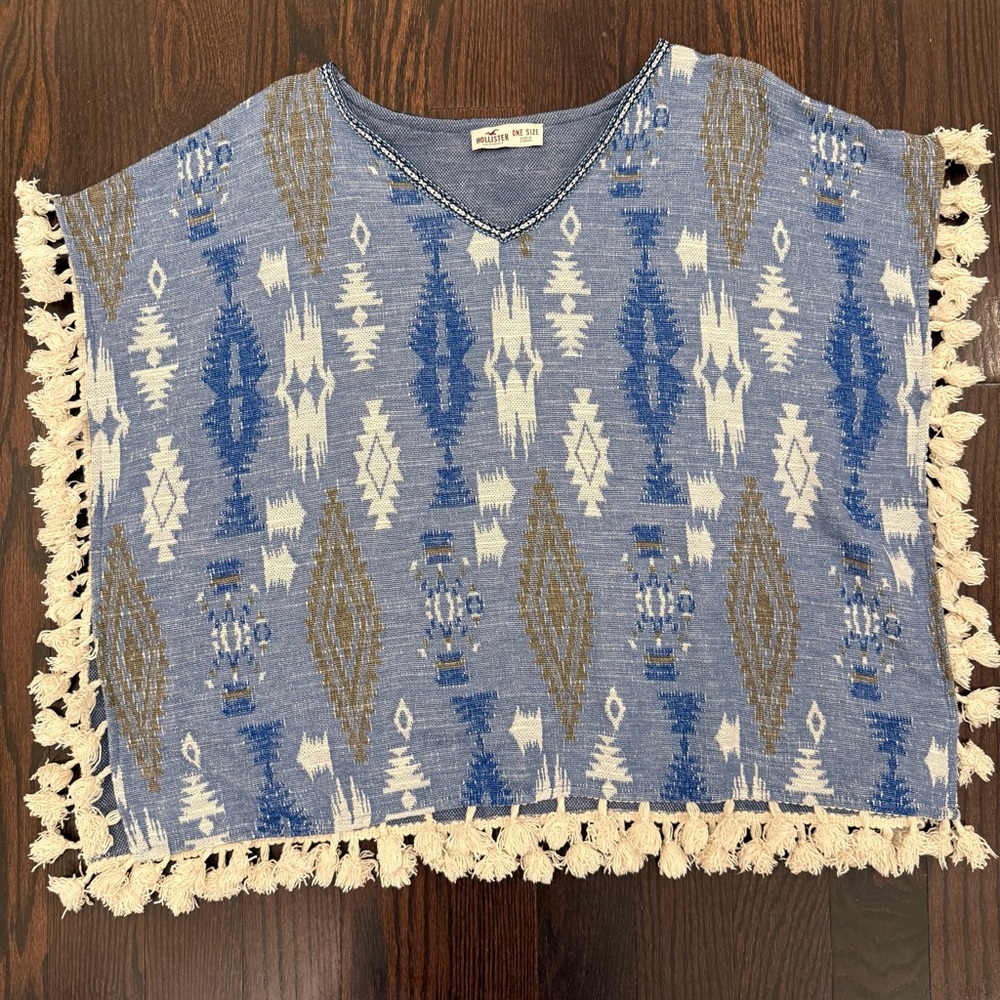 Hollister Blue and Brown Patterned Tunic